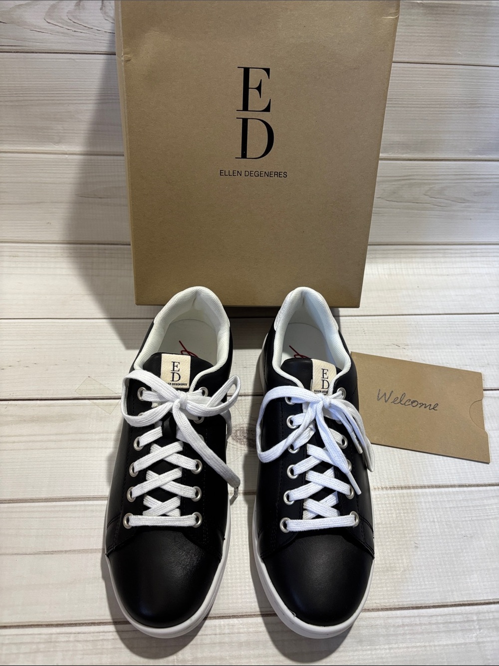 Ellen DeGeneres Black and White Low-Top Sneakers